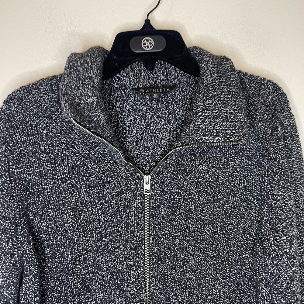 Athleta Swissvale Bomber Sweater Cardigan Black - Picture 6 of 6